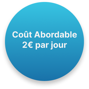 Coût abordable - 2€ par jour